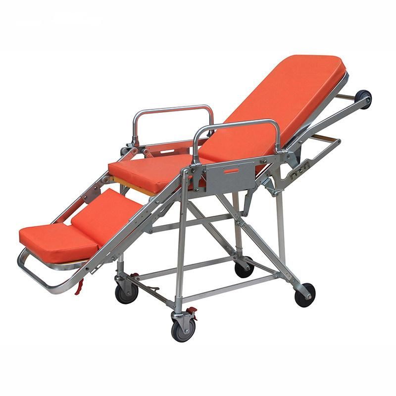 Metal Adjustable Folding Medical Chair Patient Transport Hospital Ambulance Emergency Stretcher Trolley Manufacturers