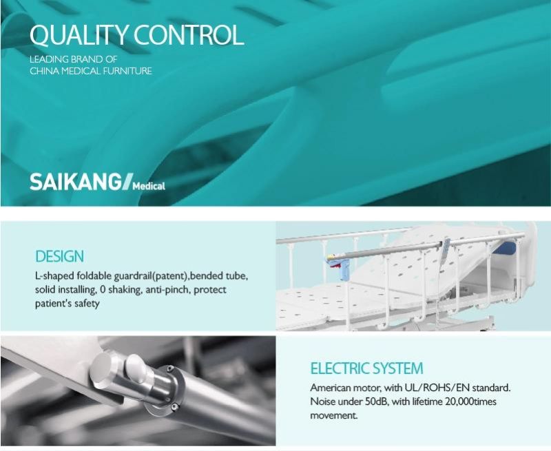 D5w5s-Sh Emergency Hospital Electric Adjustable Patient Motorized Bed with Three Function