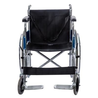 Steel Travel Transport Foldable Manual Wheelchair for Disabled
