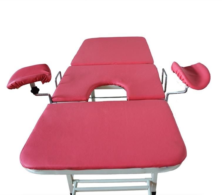 Simply Equipped Carbon Steel Obstetric Sprayed Gynecological Examination Bed Hospital Equipment Bed