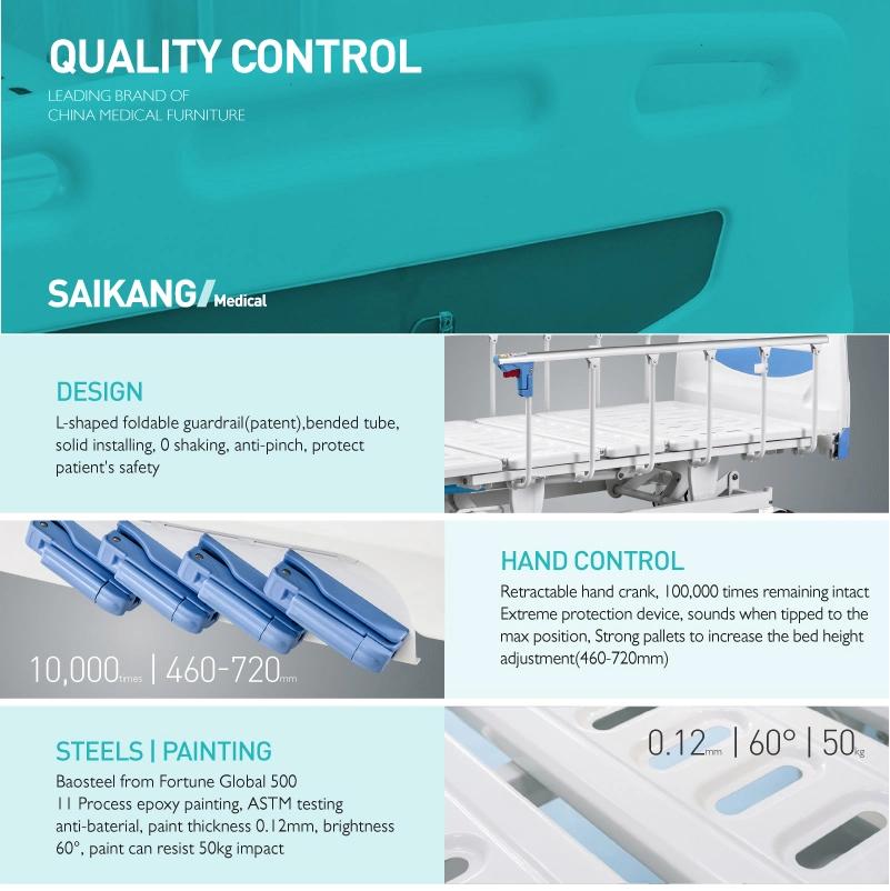 F4w 5-Function Cheap Manual Medicare Hospital Care Bed