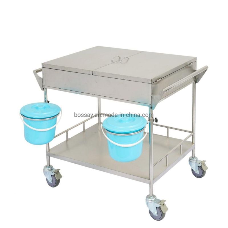 Medical Hospital Dressing Stainless Steel Trolley Emergency Surgical Cart