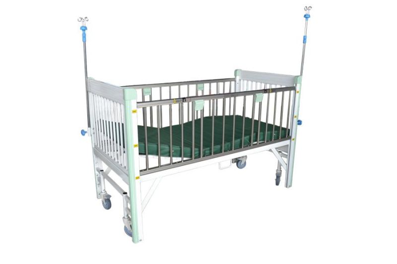 High Quality Medical Instrument Manual Luxury Double Shake Baby Cot Two-Function Hospital Children Bed