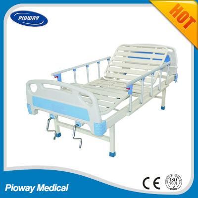 Medical Manual Hospital ABS Bed with Guardrail, Two Crank (PW-B01)