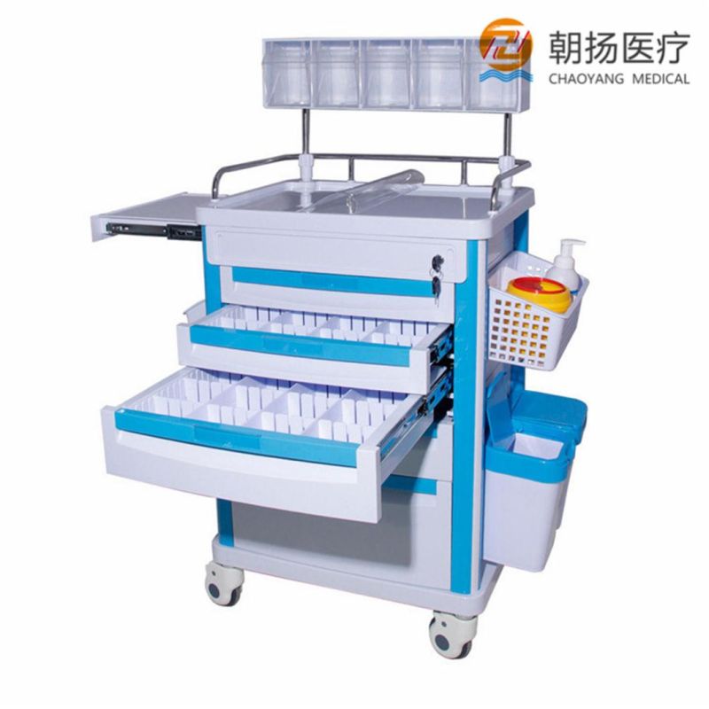 High Quality ABS Plastic Emergency Trolley Medical Anesthesia Hospital Trolley Anesthesia Cart Cy-D403A