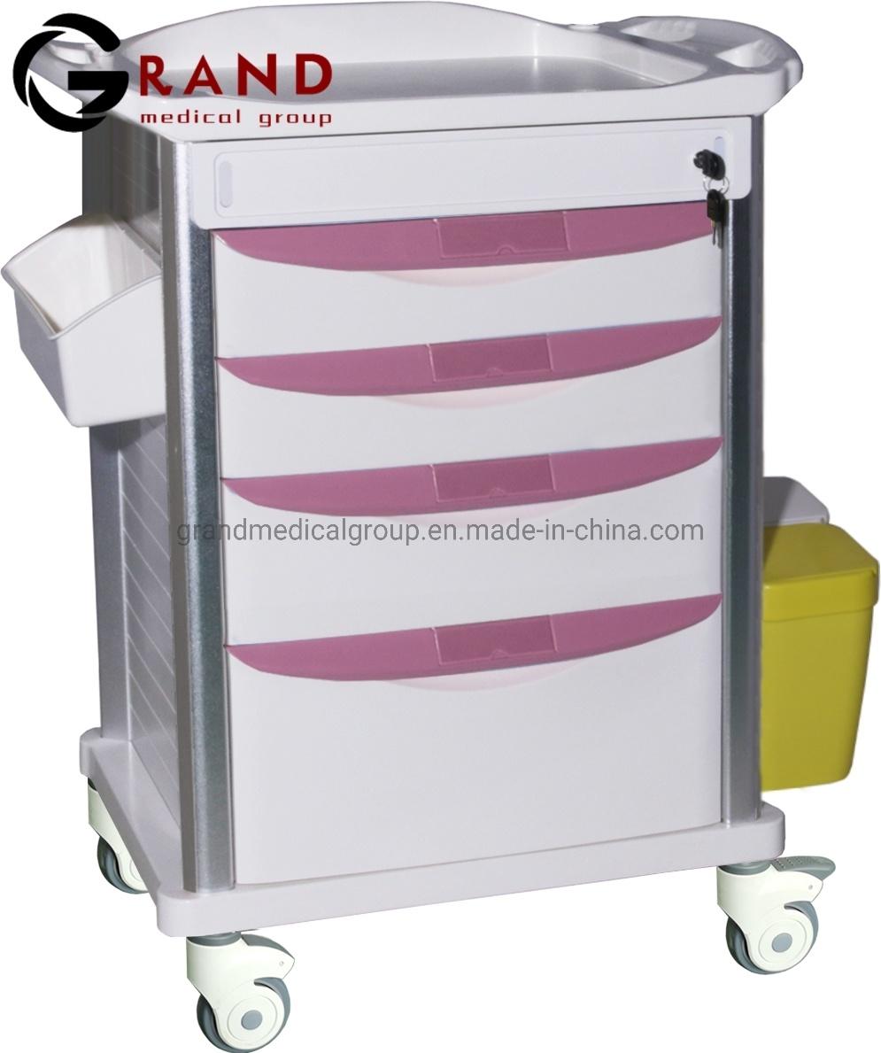 in Stock China Manufacture Medical Hospital Emergency Trolley Medical Nursing Crash Cart