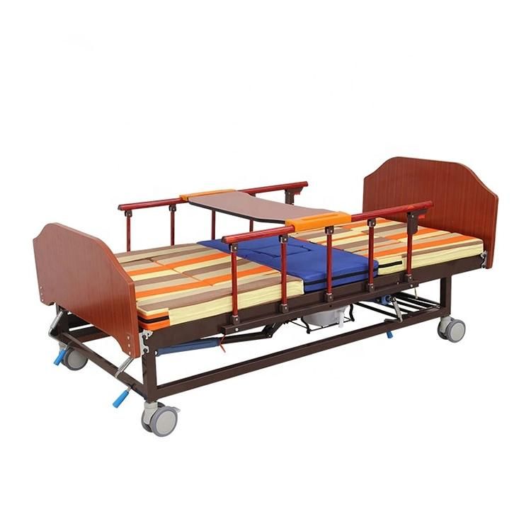 Multi Function Metal Wooden Electric Manual Medical Nursing Bed for The Elderly with Toilet