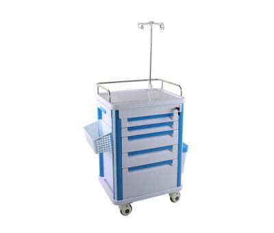 High Quality ABS Hospital Medicine IV Cart Infusion Trolley Treatment Trolley with Draws for Hospital Clinic