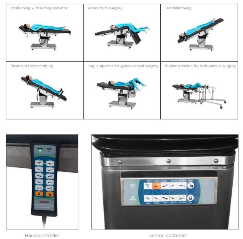 Hospital Room Electric X-ray Available Stainless Steel Operating Table Surgical Table