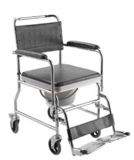 Superior Quality Chromed Steel Frame Commode Wheelchair