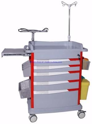 Refined Hospital Furniture Medical ABS Emergency Trolley