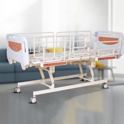 Multi-Functional Back-Lifting and Leg-Raising Convalescent Bed Folding Guardrail Hospital Bed