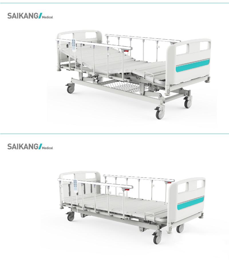Y6w6c Cheap Adjustable Professional Electric Medical Clinic ICU Bed with Side Rails