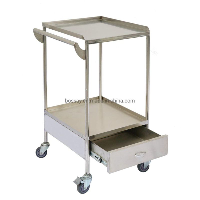 Hospital Medical Trolley Stainless Steel Assemble Small Surgical Cart Rescue Instrument Change Vehicles