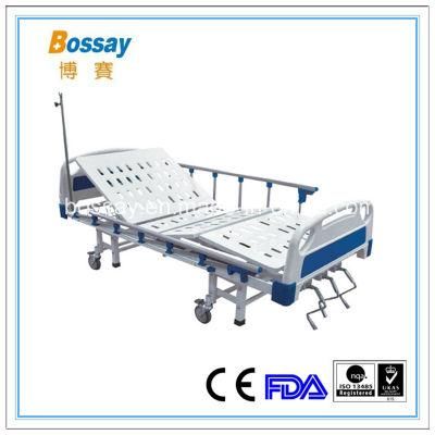 Adjustable Bed with Three Cranks Manual Bed Hospital Medical Bed