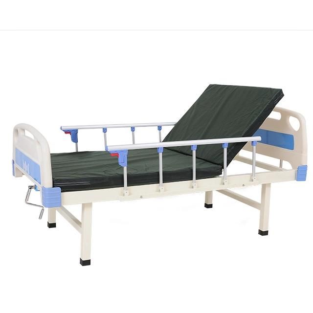 Single Crank Manual Hospital Patient Home 1 Crank Bed with Mattresses