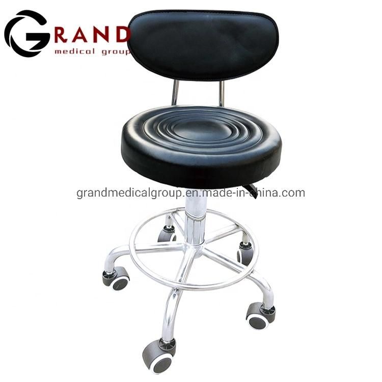 Manufacturer Best Price Stainless Steel Liftable Surgical Round Hospital Medical Stool with Backrest