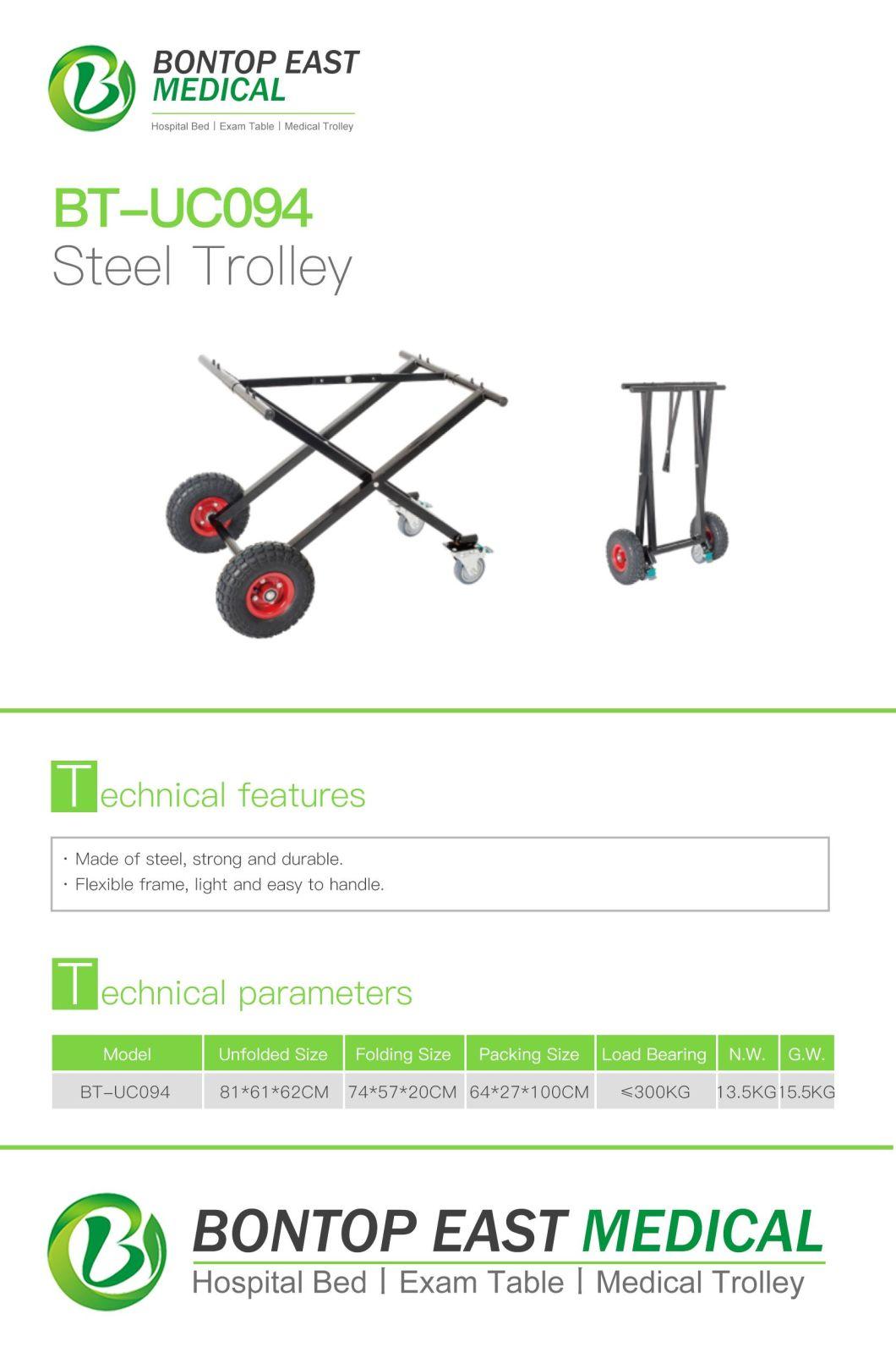 Hospital Furniture Foldable Steel Coffin Trolley Church Trolley