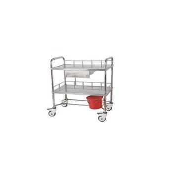 Hospital 304#Stainless Steel Three Shelves Medical Instrument Trolley