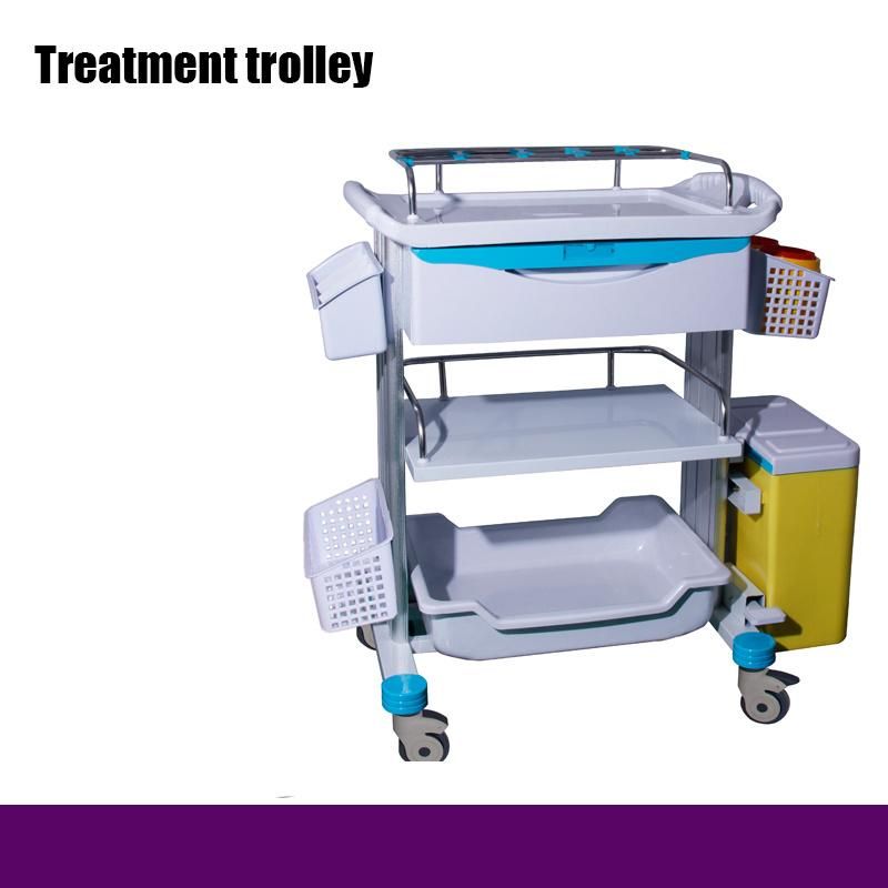 Hospital Equipment Treatment Trolley with Drawers Podiatry Treatment Trolley
