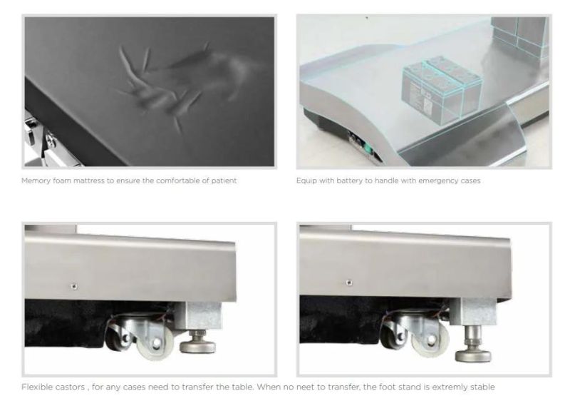 Advanced Electric Operating Table Mobile Operating Bed Used in Operation Room