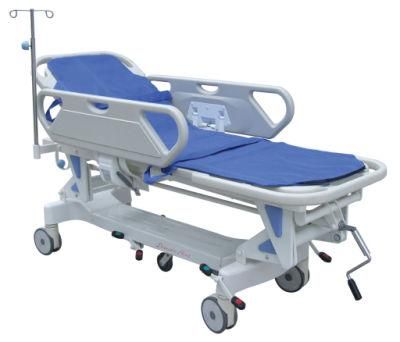Medical Folding Adjustable Ambulance Patient Transfer Emergency Bed Hospital Stretcher Trolley