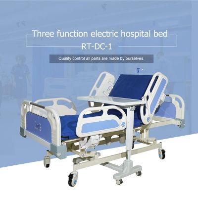 Medical Furniture 3 Function Electric Hospital Patient Bed with Mattress