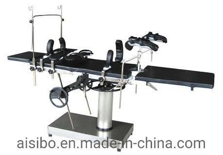 Medical Hospital Surgical Room Manual Operation Bed Stainless Steel Multifunction Hydraulic Obstetrics and Gynecology Mechanical Operating Table