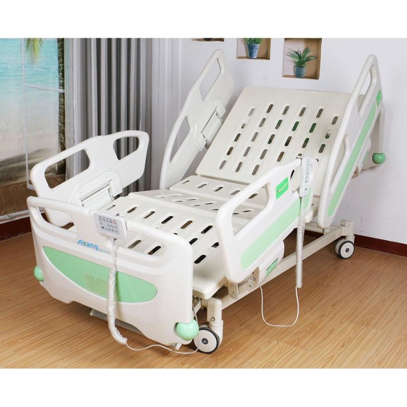 Wooden Hospital Overbed Table Adjustable Height