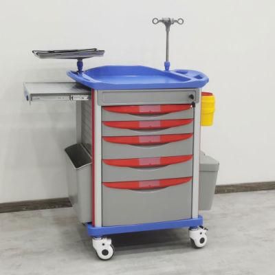 Medical Hospital ABS Stainless Steel Nursing Crash Cart Emergency Trolley