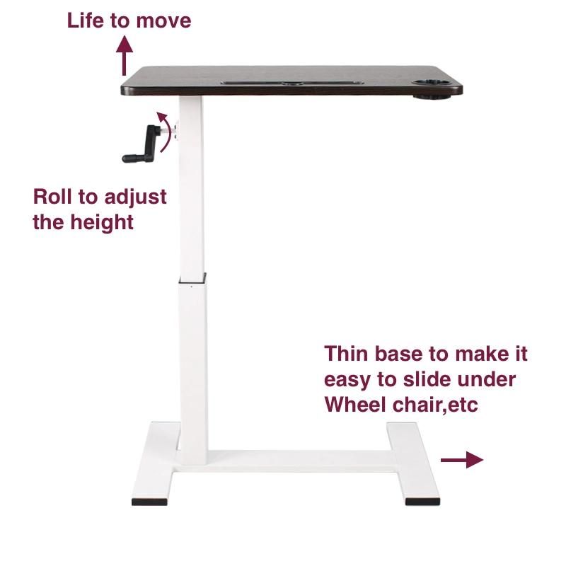 HS5518B Newhope Height Adjustable Lift Hospital Rolling Over Bed Table with Wheels Sit Stand Laptop Desk Standing Desk