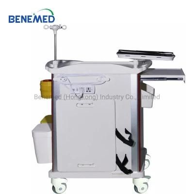 for Hospital Use ABS Plastic Color Moveable Emergency Treatment Cart