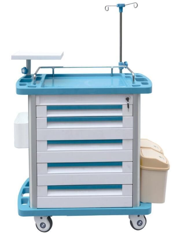 Hospital Medical Emergency Clinic Medicine Cart Trolley for Sale