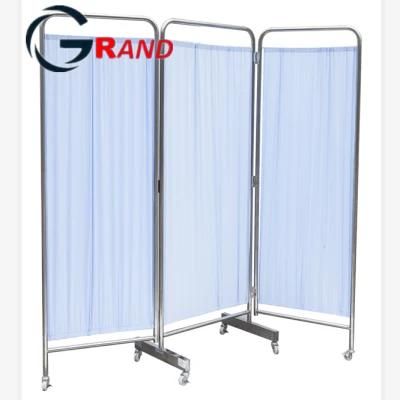 Hospital Equipment Medical Furniture Medical Bed Room Divider Movable Public Use Stainless Steel 3-Fold/Folding Screen for Hospital