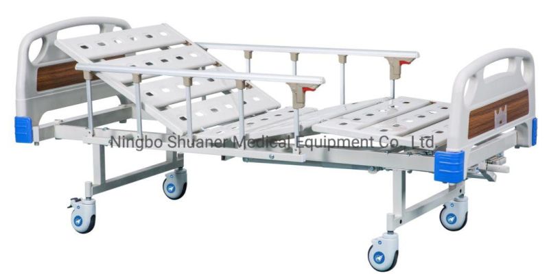 Shuaner Manual Medical Bed Three Crank Clinic Hospital Bed Two-Function Bed
