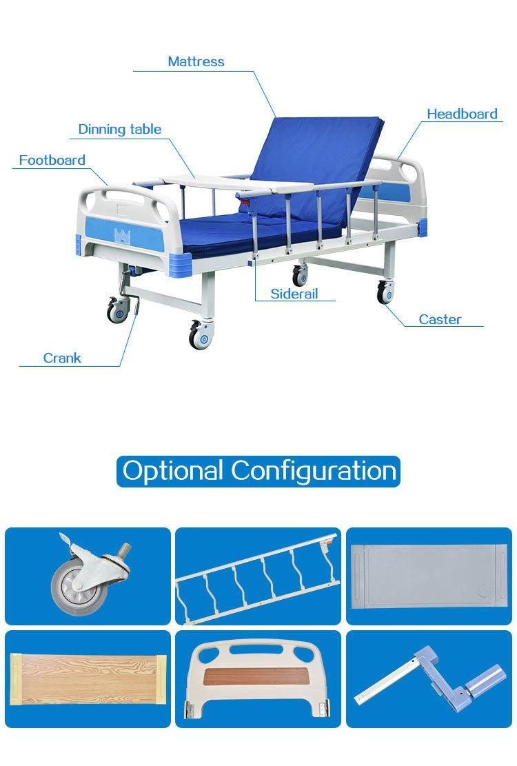 Metal Hospital Manual Bed with 1 Function for Patient Use