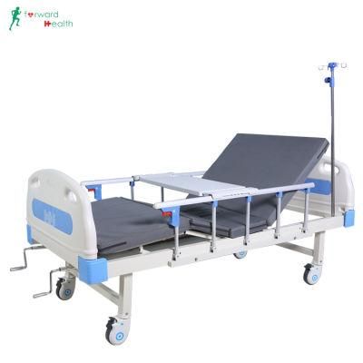 Manual Two-Function Hospital Medical Patient Bed with 2 Cranks