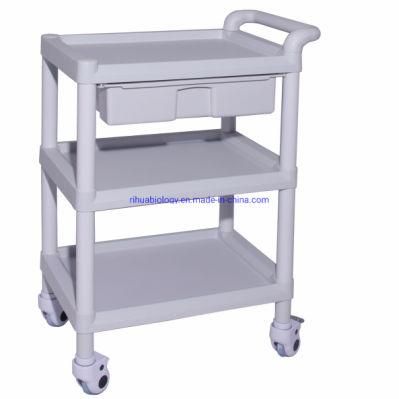 Hospital ABS Multifunctional 3 Shelves Trolley