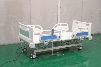 Factory Medical Equipment Electric 5 Function Foldable ICU Hospital Bed with Casters Manufacturers