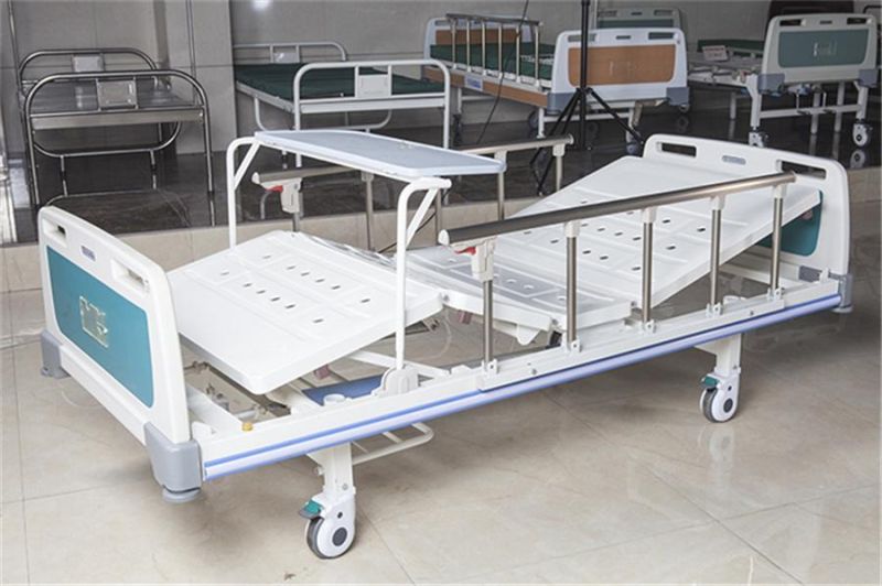 Factory Wholesale ABS Medical Double Shake Nursing Bed Manual Hospital Bed