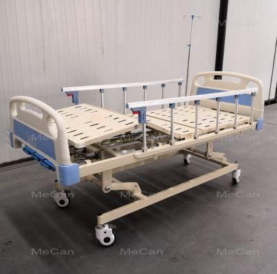 Three Functions Manual Patient Bed Adjustable Height ICU Bed