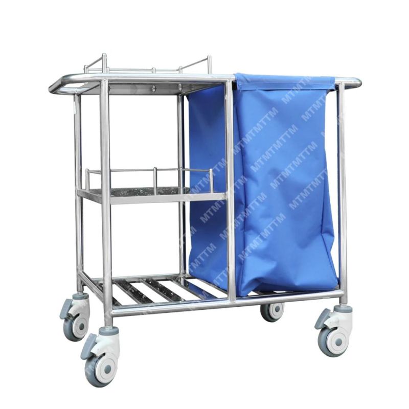 High Quality Stainless Steel Mobile Hospital Nursing Cart/Dirty Linen Trolley