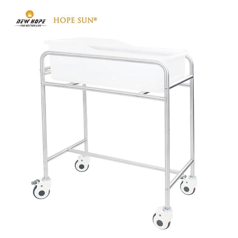 HS5181A Inox Infant New Born Birthing Baby Bed Cot with Transparent Basin