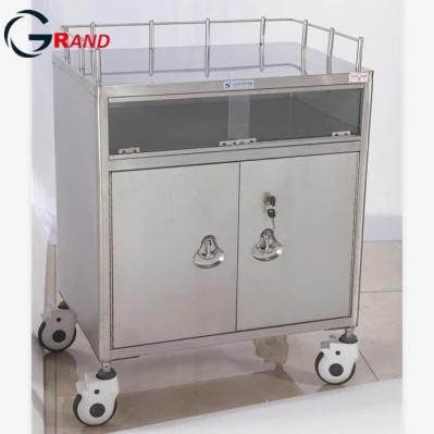 High Quality Hospital Furniture Medical Emergeny Cart Stainless Steel Anesthesia Trolley