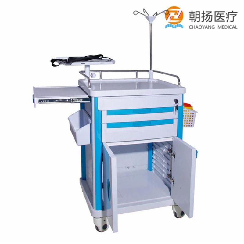 Hot Sale Hospital Trolley Medication Cart Anesthesia Emergency Trolley with Wheel Cy-D406