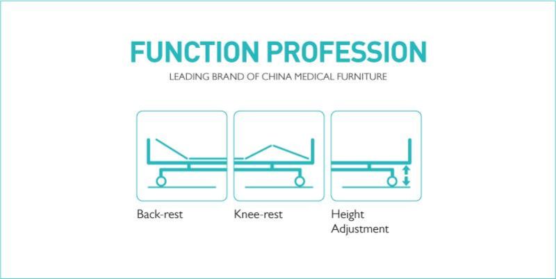 B6c Electric Adjustable ABS Hospital Medical Bed with Casters for Patient