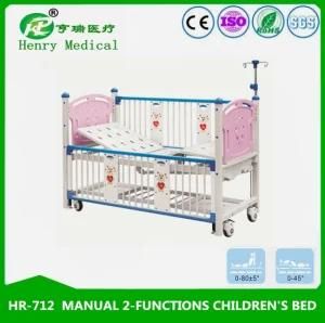 Two Cranks Fowler Manual Hospital Children Bed/Medical Bed/Adjustable Pediatric Bed