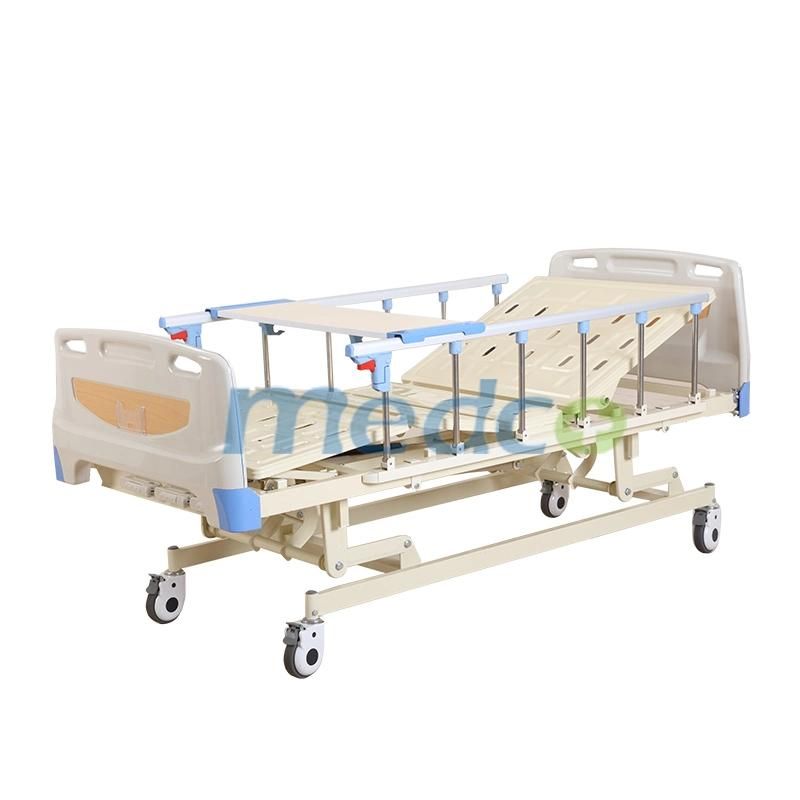 Low Price Nursing Bed ABS Three Functions Patient Manual Hospital Bed with Height Adjustment