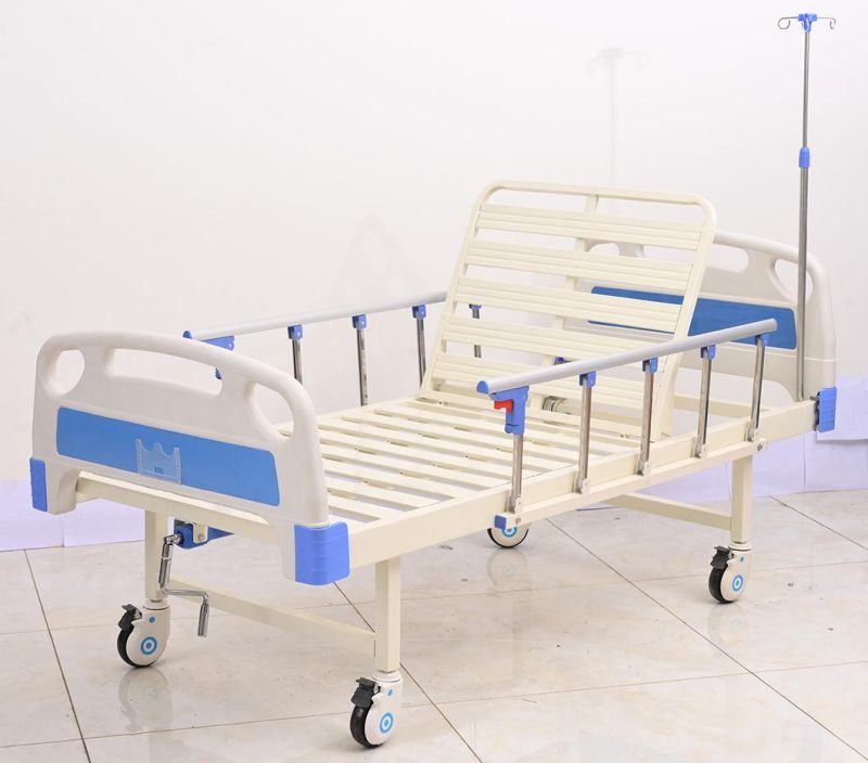 Medical Clinic Furniture 1 Crank ABS Folding Manual Hospital Bed