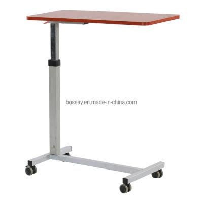 Movable Plywood Overbed Table Over Bed Food Table for Hospital